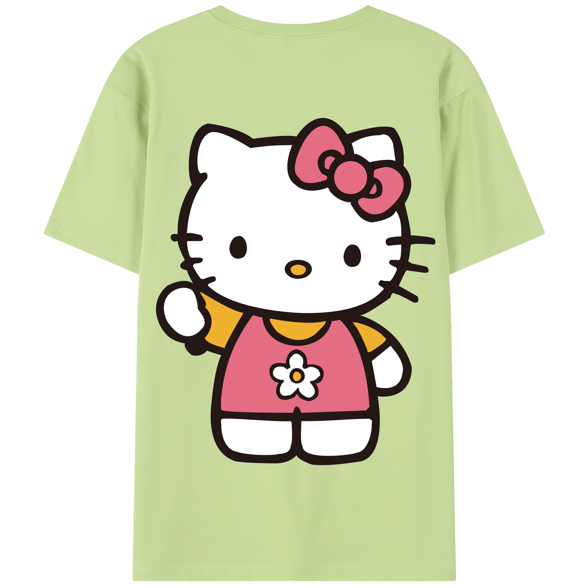 （画像用） Hello Kitty ハローキティ 綿100％半袖Tシャツ（背面プリント）